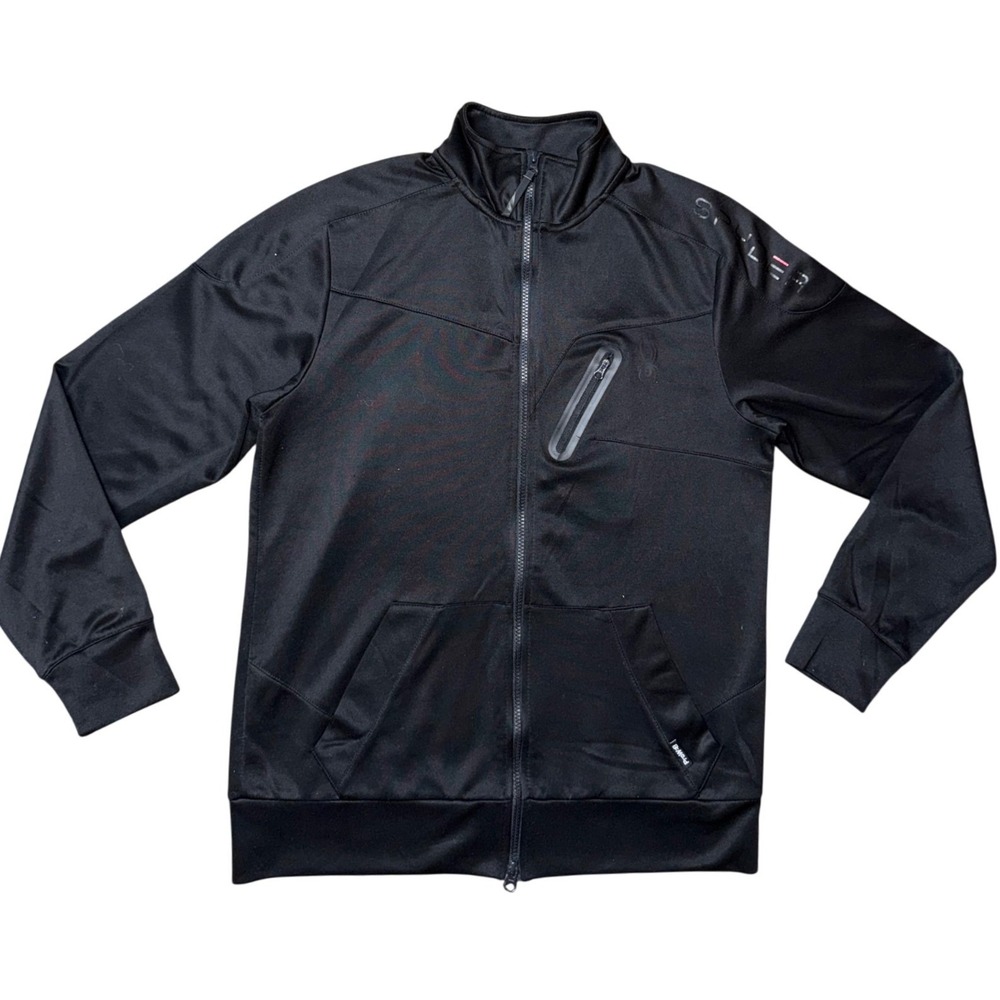 Spyder Active Mens Black ProWEB Full Zip Track Jacket Mock Neck SPM806U Size M